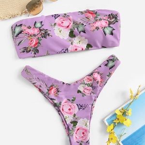 Purple Floral Bikini